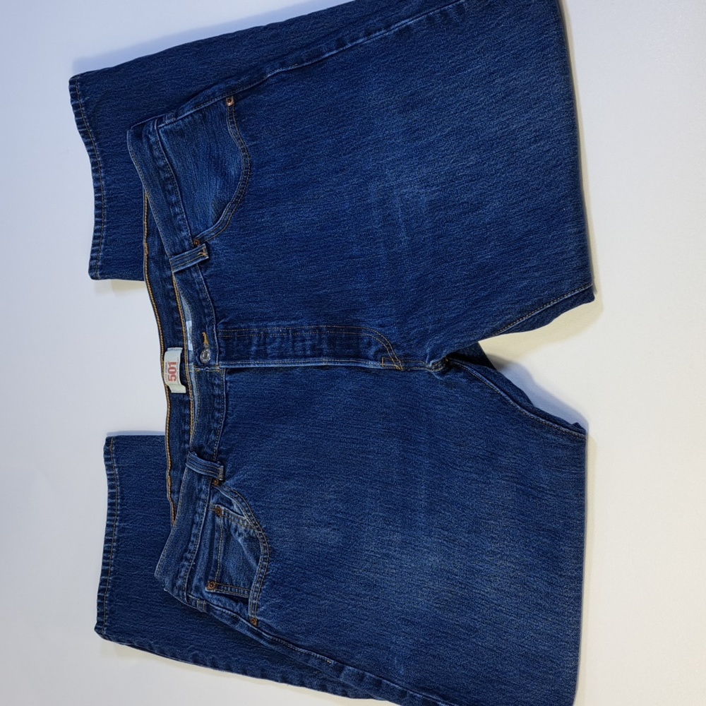 Levi's 501 Straight Leg Button Fly Blue Jeans Men's Size W41 L30 - Picture 6 of 16